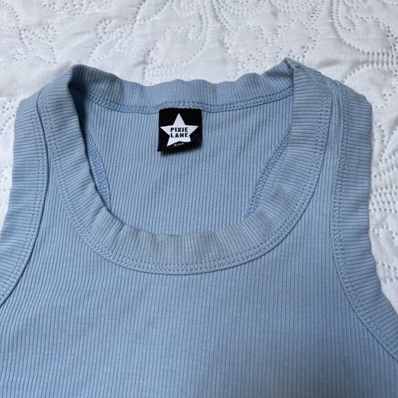 Pixie Lane Ribbed Tank Top Size 9/10 - Picture 5 of 6
